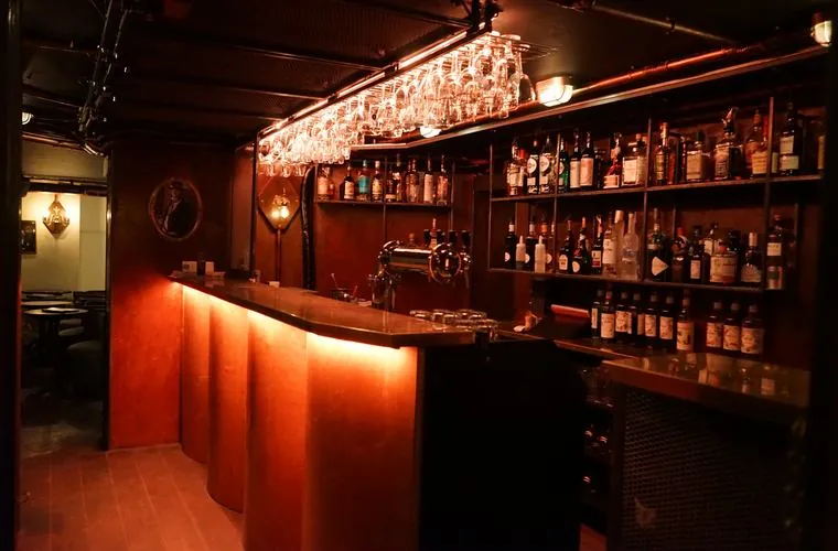 Le Boudoir’s own bar, in the basement